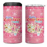 Merry Christmas Canada 4 in 1 Can Cooler Tumbler Xmas Travel Map - Wonder Print Shop