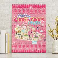 Merry Christmas Canada Canvas Wall Art Xmas Travel Map - Wonder Print Shop