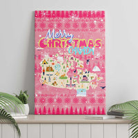Merry Christmas Canada Canvas Wall Art Xmas Travel Map - Wonder Print Shop