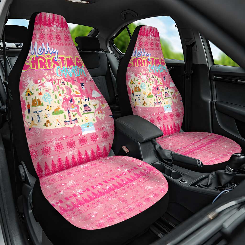 Merry Christmas Canada Car Seat Cover Xmas Travel Map - Wonder Print Shop