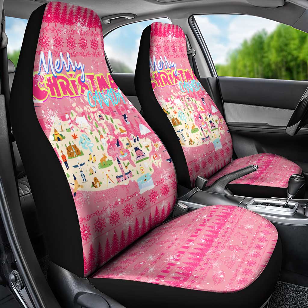 Merry Christmas Canada Car Seat Cover Xmas Travel Map - Wonder Print Shop