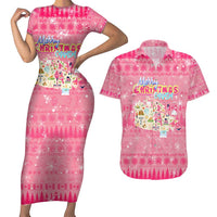 Merry Christmas Canada Couples Matching Short Sleeve Bodycon Dress and Hawaiian Shirt Xmas Travel Map - Wonder Print Shop