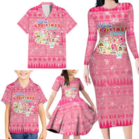 Merry Christmas Canada Family Matching Long Sleeve Bodycon Dress and Hawaiian Shirt Xmas Travel Map - Wonder Print Shop
