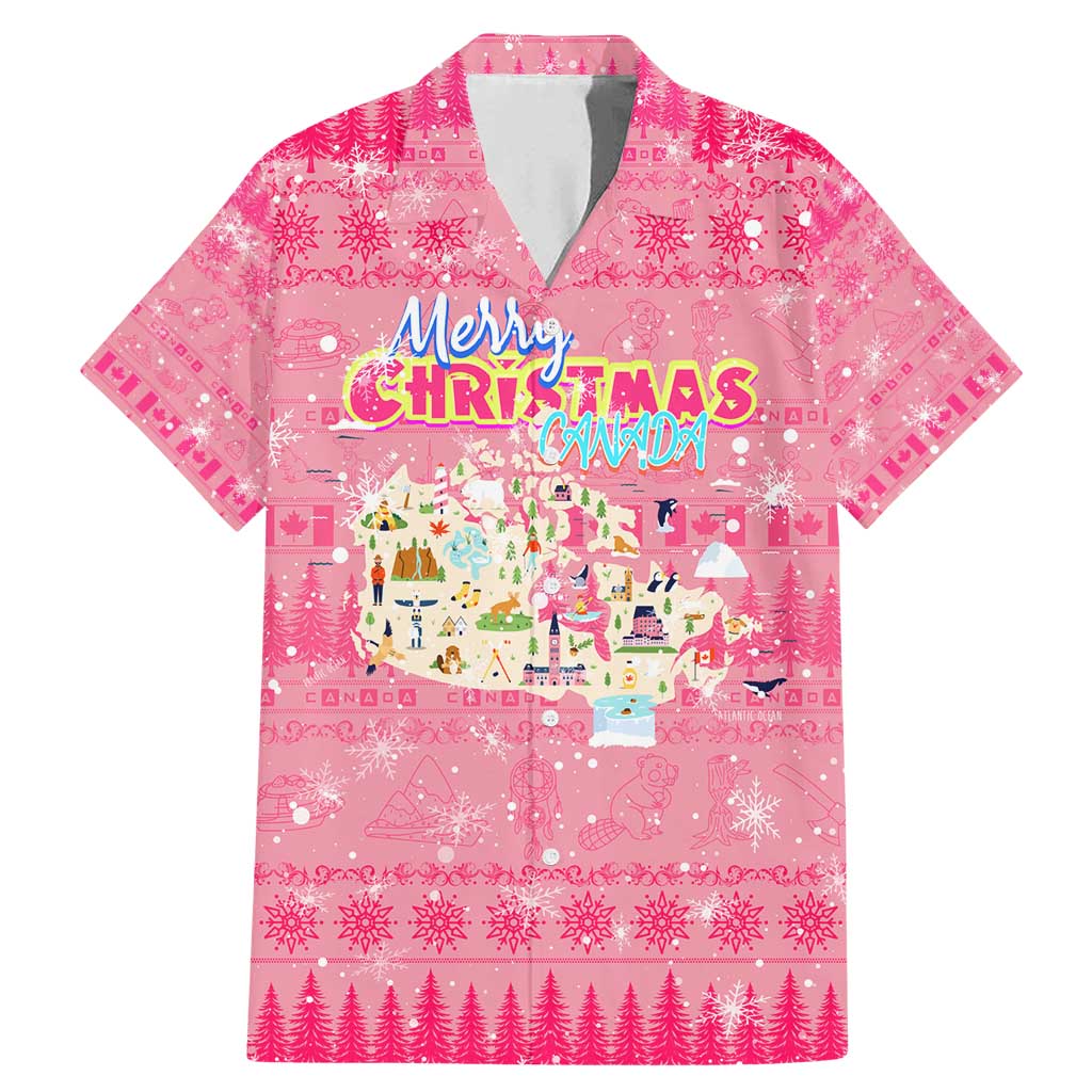 Merry Christmas Canada Family Matching Mermaid Dress and Hawaiian Shirt Xmas Travel Map - Wonder Print Shop