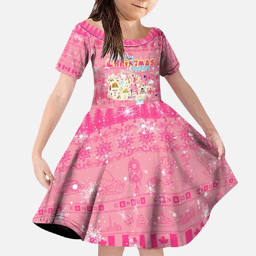 Merry Christmas Canada Family Matching Off Shoulder Maxi Dress and Hawaiian Shirt Xmas Travel Map - Wonder Print Shop