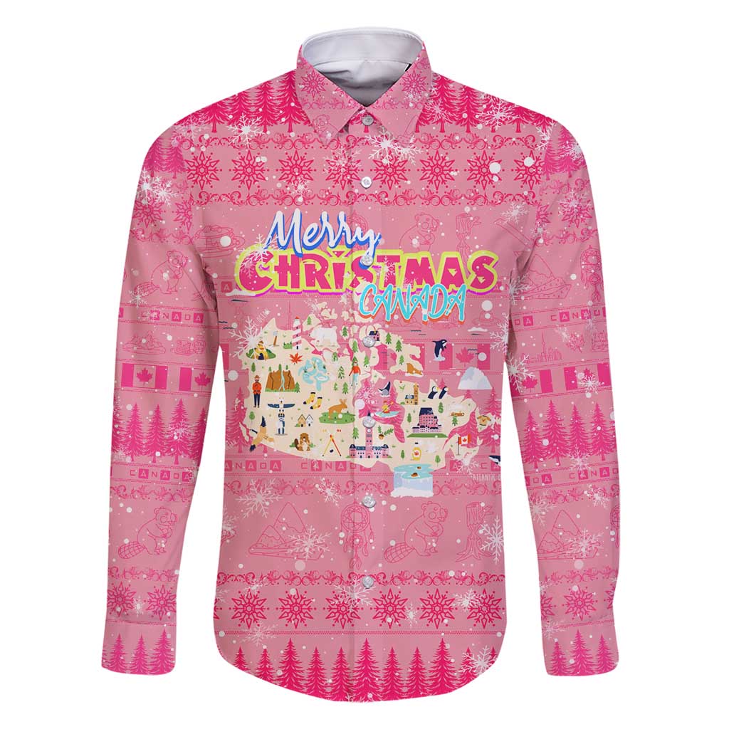 Merry Christmas Canada Family Matching Off Shoulder Maxi Dress and Hawaiian Shirt Xmas Travel Map - Wonder Print Shop