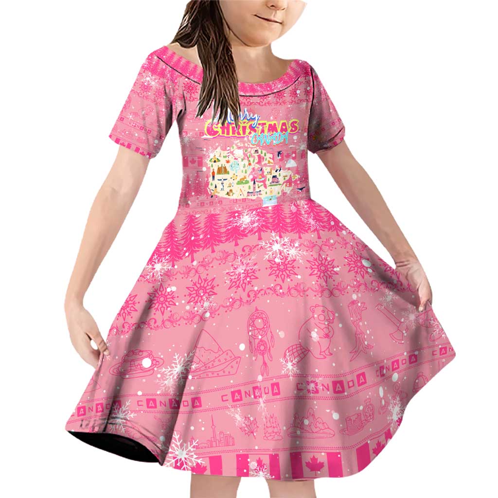 Merry Christmas Canada Family Matching Off Shoulder Short Dress and Hawaiian Shirt Xmas Travel Map - Wonder Print Shop