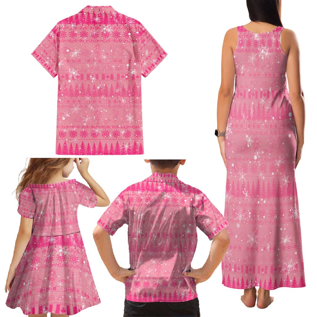Merry Christmas Canada Family Matching Tank Maxi Dress and Hawaiian Shirt Xmas Travel Map - Wonder Print Shop