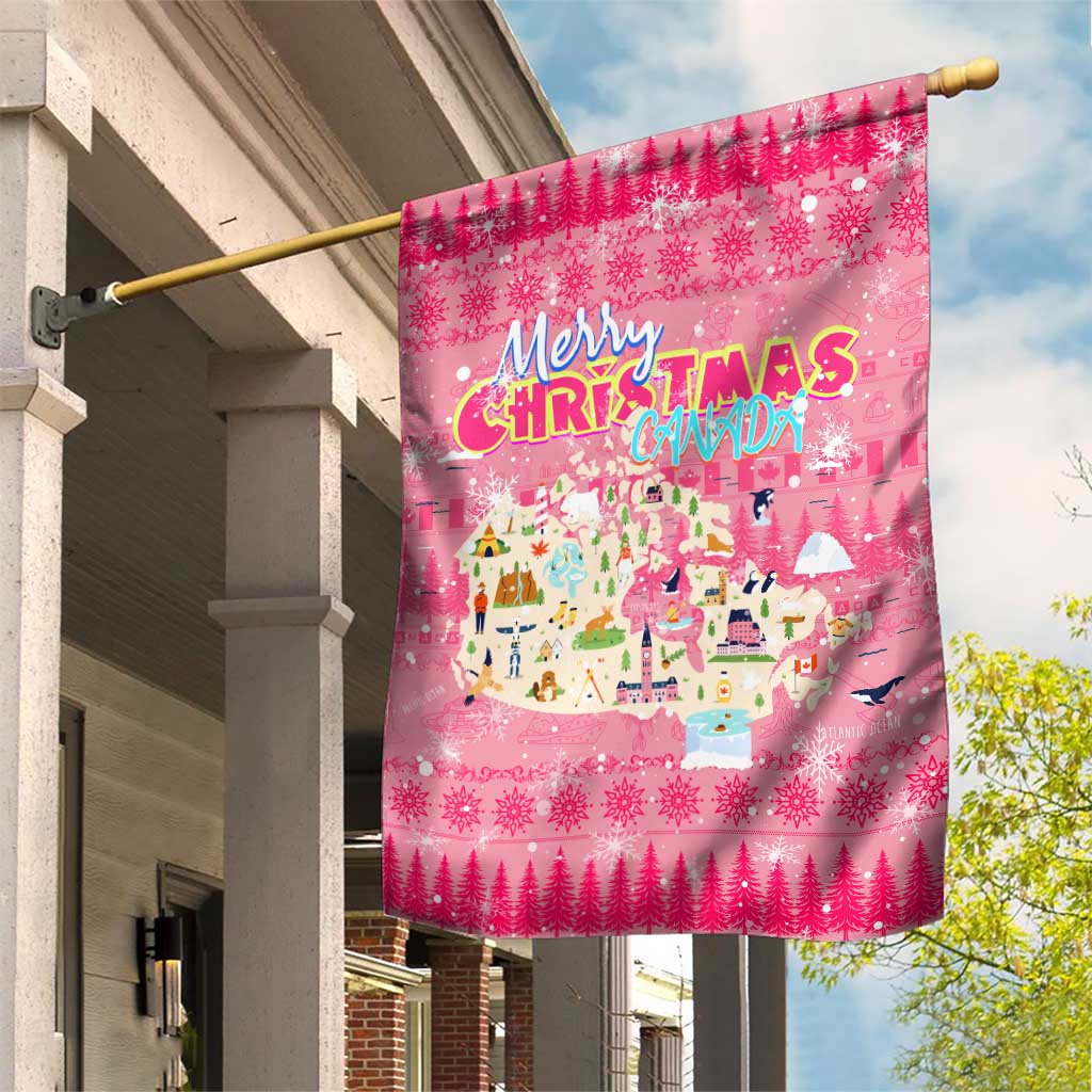 Merry Christmas Canada Garden Flag Xmas Travel Map - Wonder Print Shop