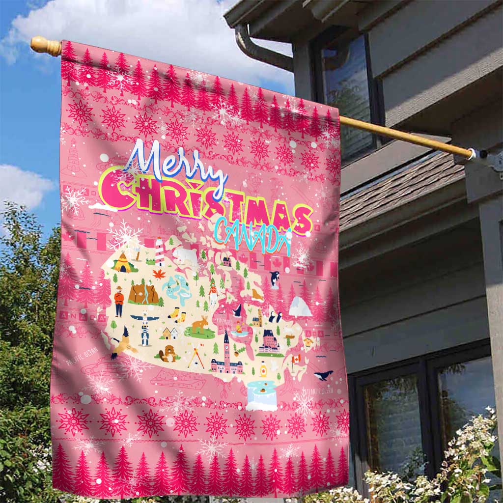 Merry Christmas Canada Garden Flag Xmas Travel Map - Wonder Print Shop