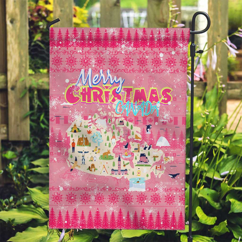 Merry Christmas Canada Garden Flag Xmas Travel Map - Wonder Print Shop