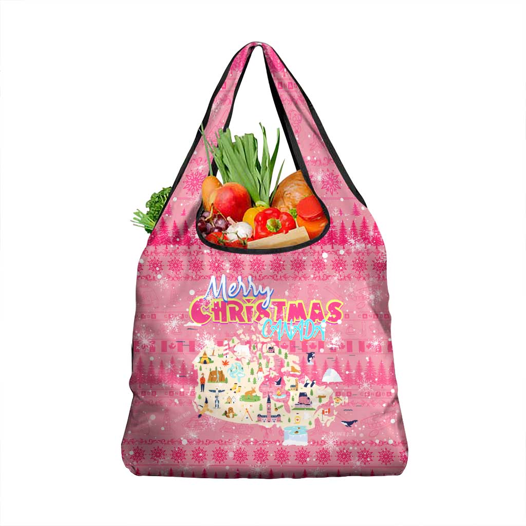 Merry Christmas Canada Grocery Bag Xmas Travel Map - Wonder Print Shop
