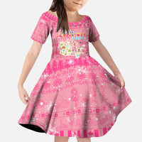 Merry Christmas Canada Kid Short Sleeve Dress Xmas Travel Map - Wonder Print Shop