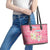 Merry Christmas Canada Leather Tote Bag Xmas Travel Map - Wonder Print Shop