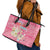 Merry Christmas Canada Leather Tote Bag Xmas Travel Map - Wonder Print Shop