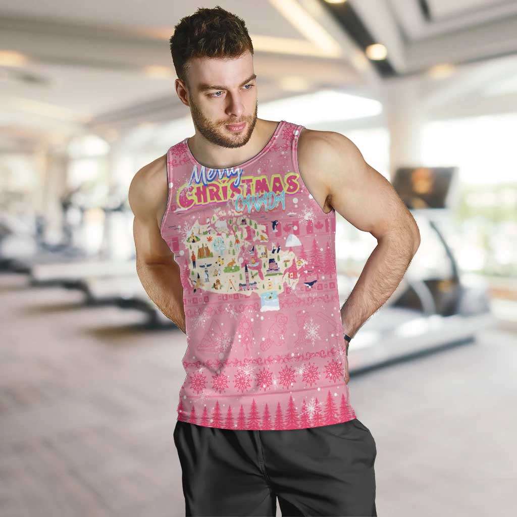 Merry Christmas Canada Men Tank Top Xmas Travel Map - Wonder Print Shop