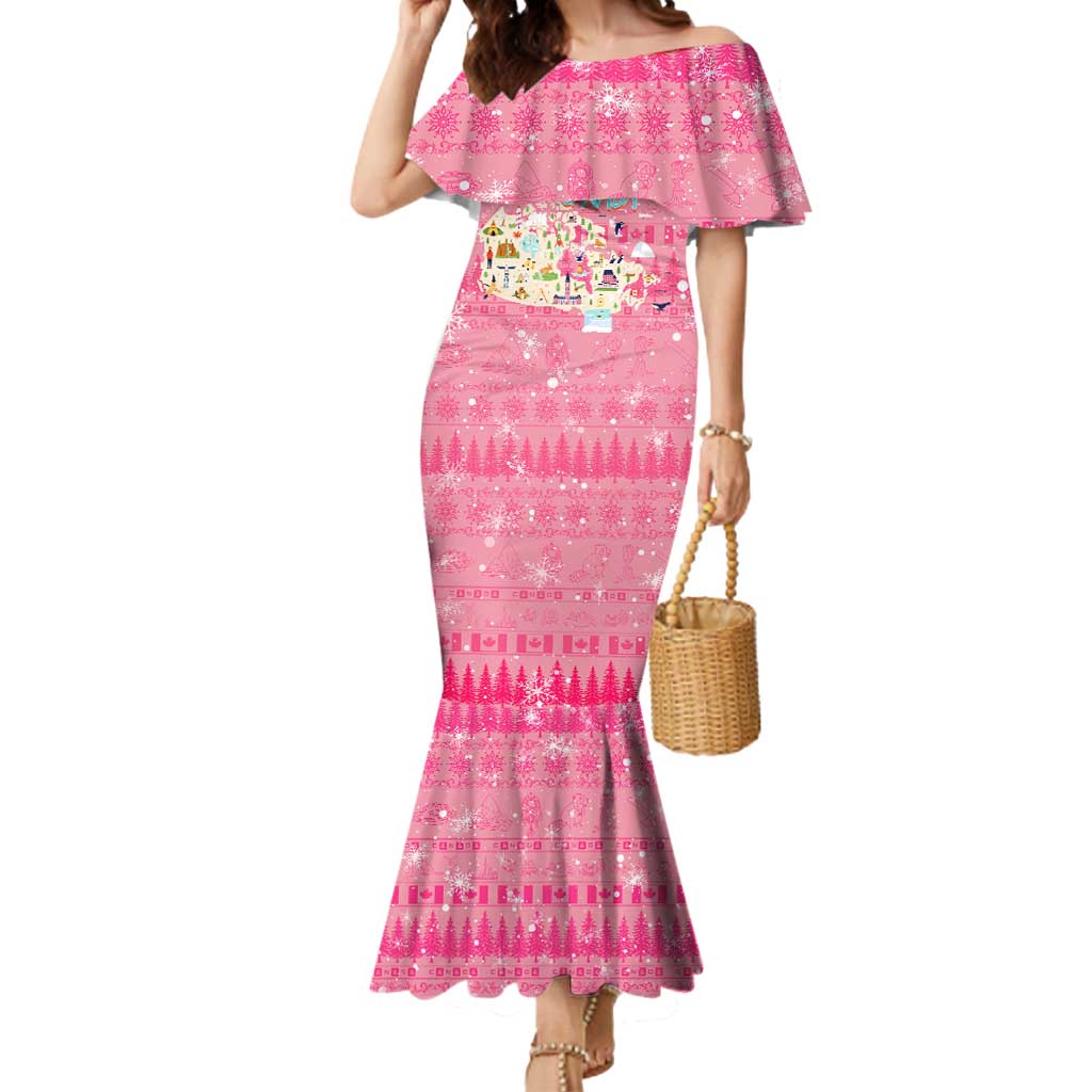 Merry Christmas Canada Mermaid Dress Xmas Travel Map - Wonder Print Shop