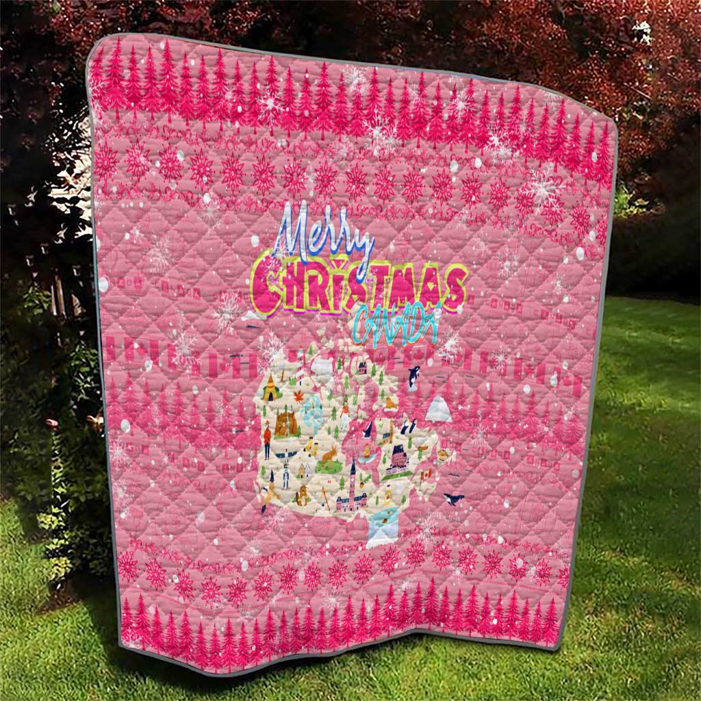 Merry Christmas Canada Quilt Xmas Travel Map - Wonder Print Shop