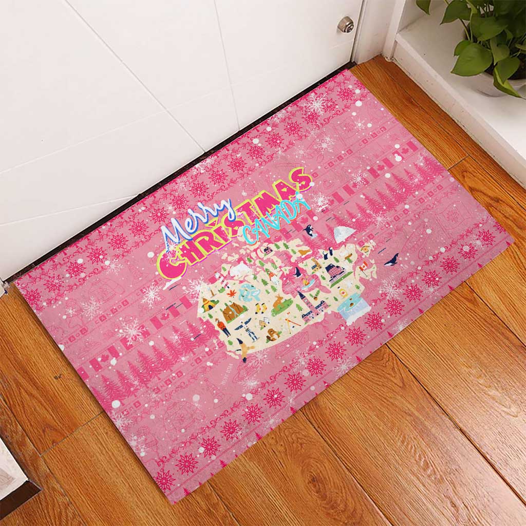 Merry Christmas Canada Rubber Doormat Xmas Travel Map - Wonder Print Shop