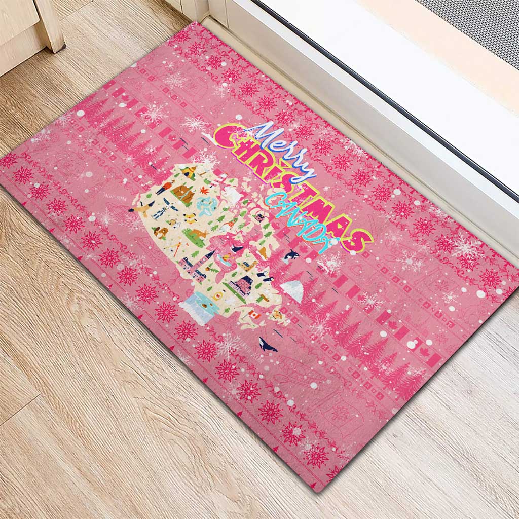 Merry Christmas Canada Rubber Doormat Xmas Travel Map - Wonder Print Shop