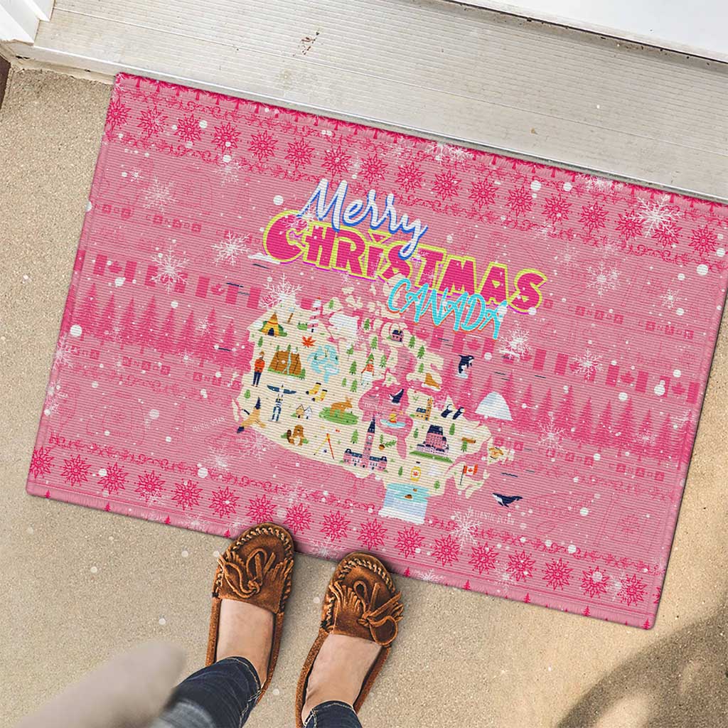 Merry Christmas Canada Rubber Doormat Xmas Travel Map - Wonder Print Shop