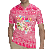 Merry Christmas Canada Rugby Jersey Xmas Travel Map - Wonder Print Shop