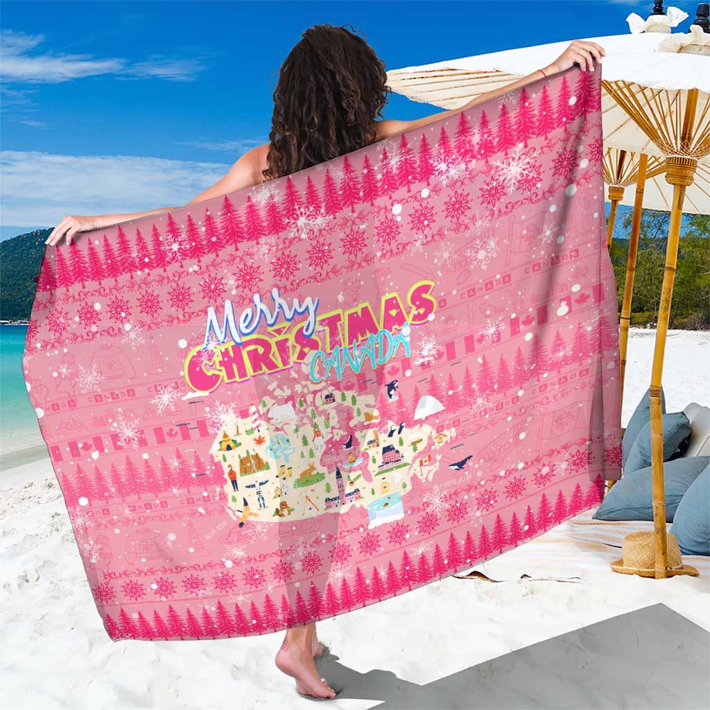 Merry Christmas Canada Sarong Xmas Travel Map - Wonder Print Shop