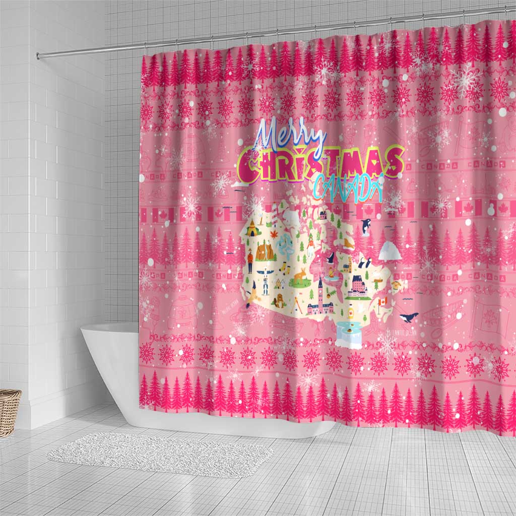 Merry Christmas Canada Shower Curtain Xmas Travel Map - Wonder Print Shop