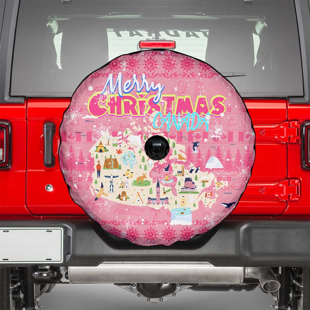 Merry Christmas Canada Spare Tire Cover Xmas Travel Map - Wonder Print Shop