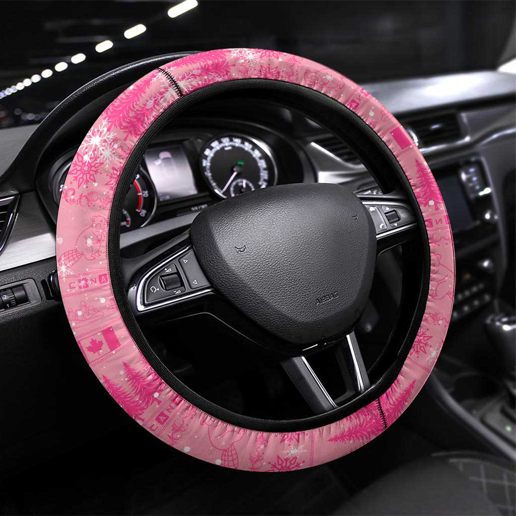 Merry Christmas Canada Steering Wheel Cover Xmas Travel Map - Wonder Print Shop