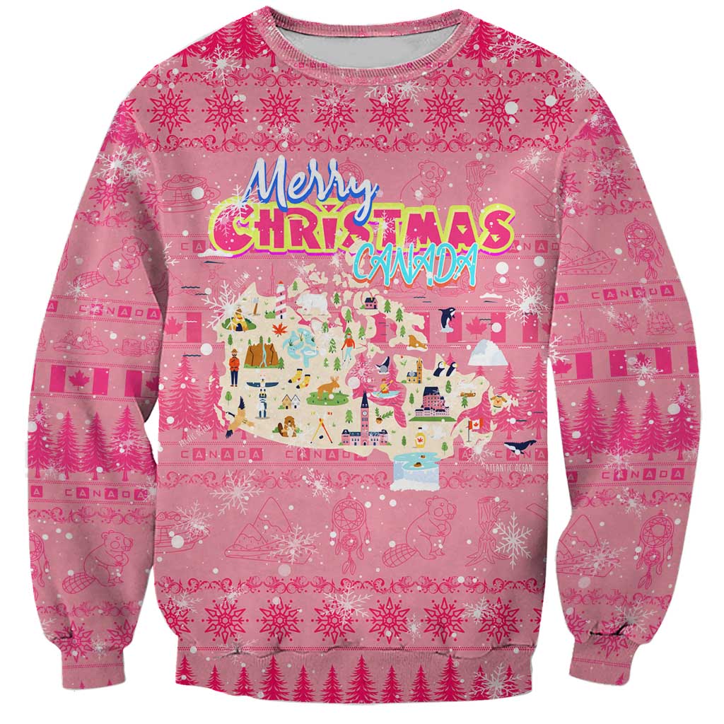 Merry Christmas Canada Sweatshirt Xmas Travel Map - Wonder Print Shop