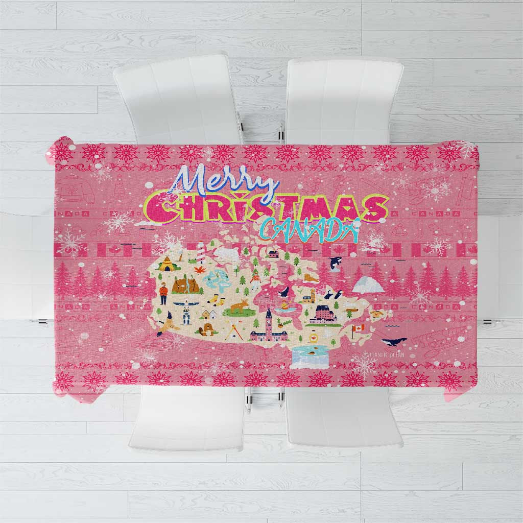 Merry Christmas Canada Tablecloth Xmas Travel Map - Wonder Print Shop