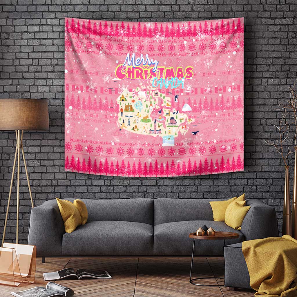 Merry Christmas Canada Tapestry Xmas Travel Map - Wonder Print Shop