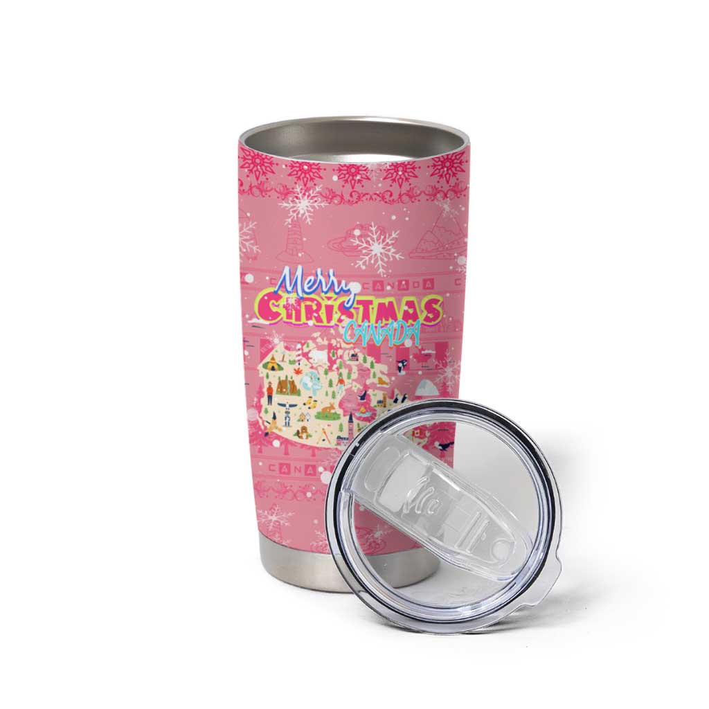 Merry Christmas Canada Tumbler Cup Xmas Travel Map - Wonder Print Shop