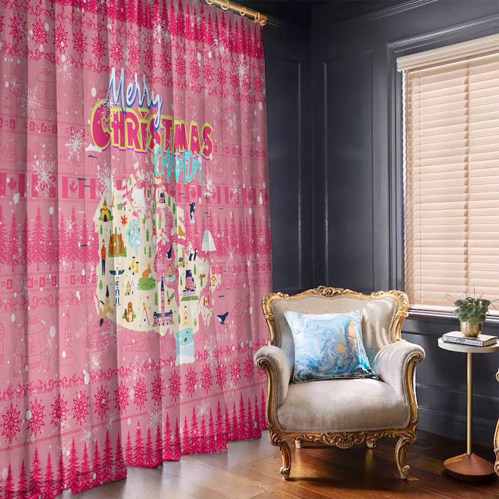 Merry Christmas Canada Window Curtain Xmas Travel Map - Wonder Print Shop