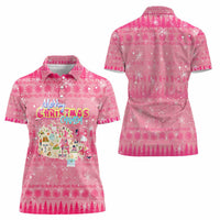 Merry Christmas Canada Women Polo Shirt Xmas Travel Map - Wonder Print Shop