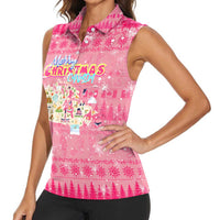 Merry Christmas Canada Women Sleeveless Polo Shirt Xmas Travel Map - Wonder Print Shop