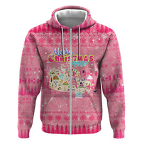 Merry Christmas Canada Zip Hoodie Xmas Travel Map - Wonder Print Shop