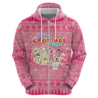 Merry Christmas Canada Zip Hoodie Xmas Travel Map - Wonder Print Shop