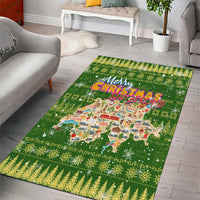 Merry Christmas Switzerland Area Rug Xmas Travel Map - Wonder Print Shop