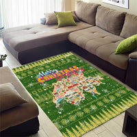 Merry Christmas Switzerland Area Rug Xmas Travel Map - Wonder Print Shop