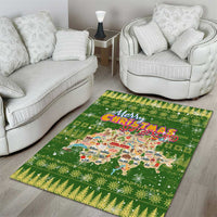 Merry Christmas Switzerland Area Rug Xmas Travel Map - Wonder Print Shop