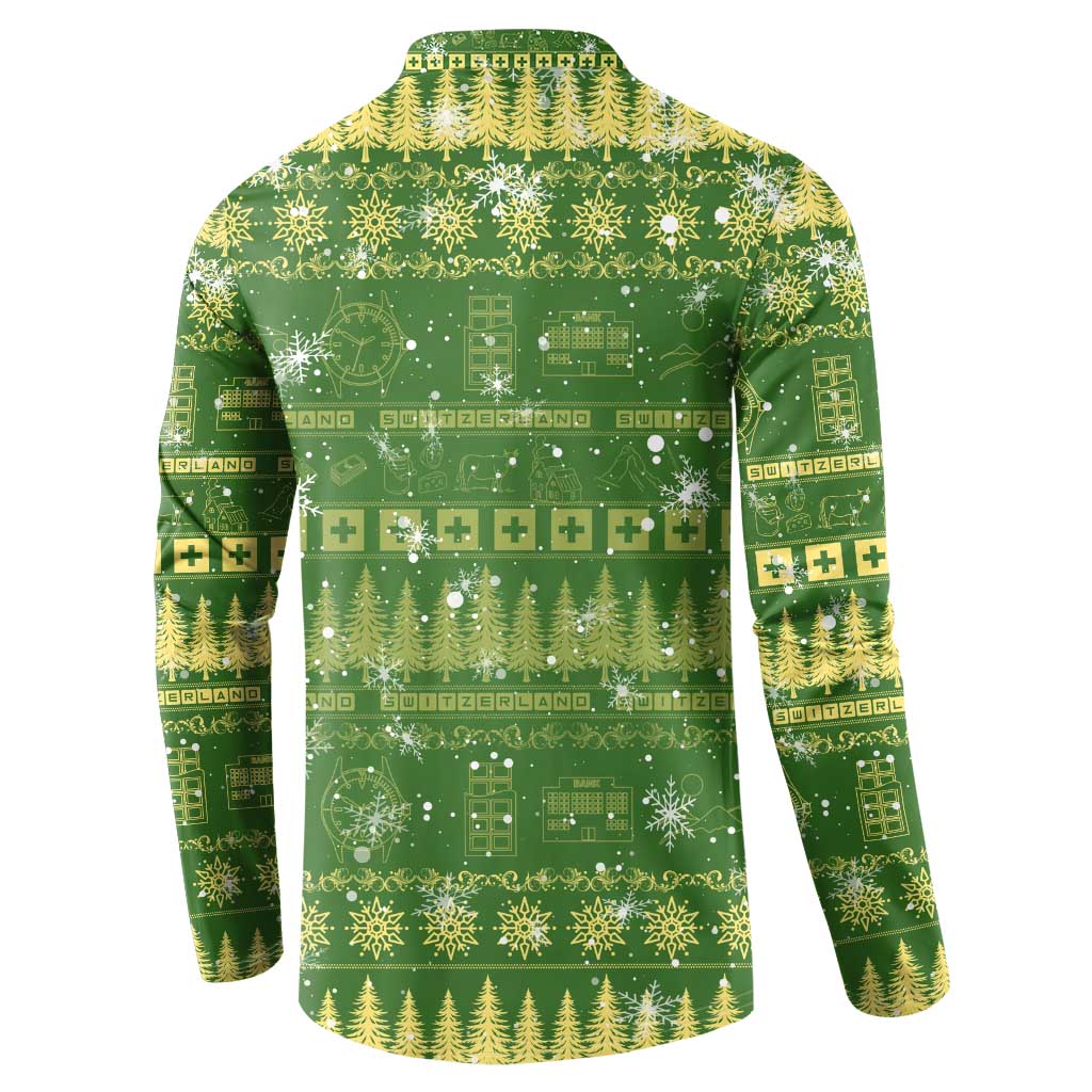 Merry Christmas Switzerland Button Sweatshirt Xmas Travel Map - Wonder Print Shop