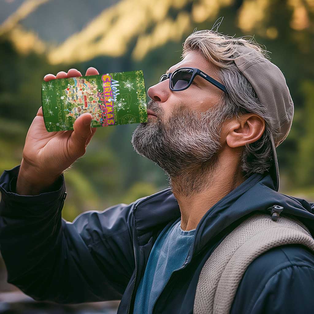 Merry Christmas Switzerland 4 in 1 Can Cooler Tumbler Xmas Travel Map - Wonder Print Shop