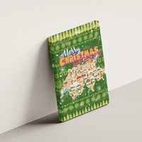 Merry Christmas Switzerland Canvas Wall Art Xmas Travel Map - Wonder Print Shop