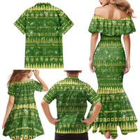 Merry Christmas Switzerland Family Matching Mermaid Dress and Hawaiian Shirt Xmas Travel Map - Wonder Print Shop