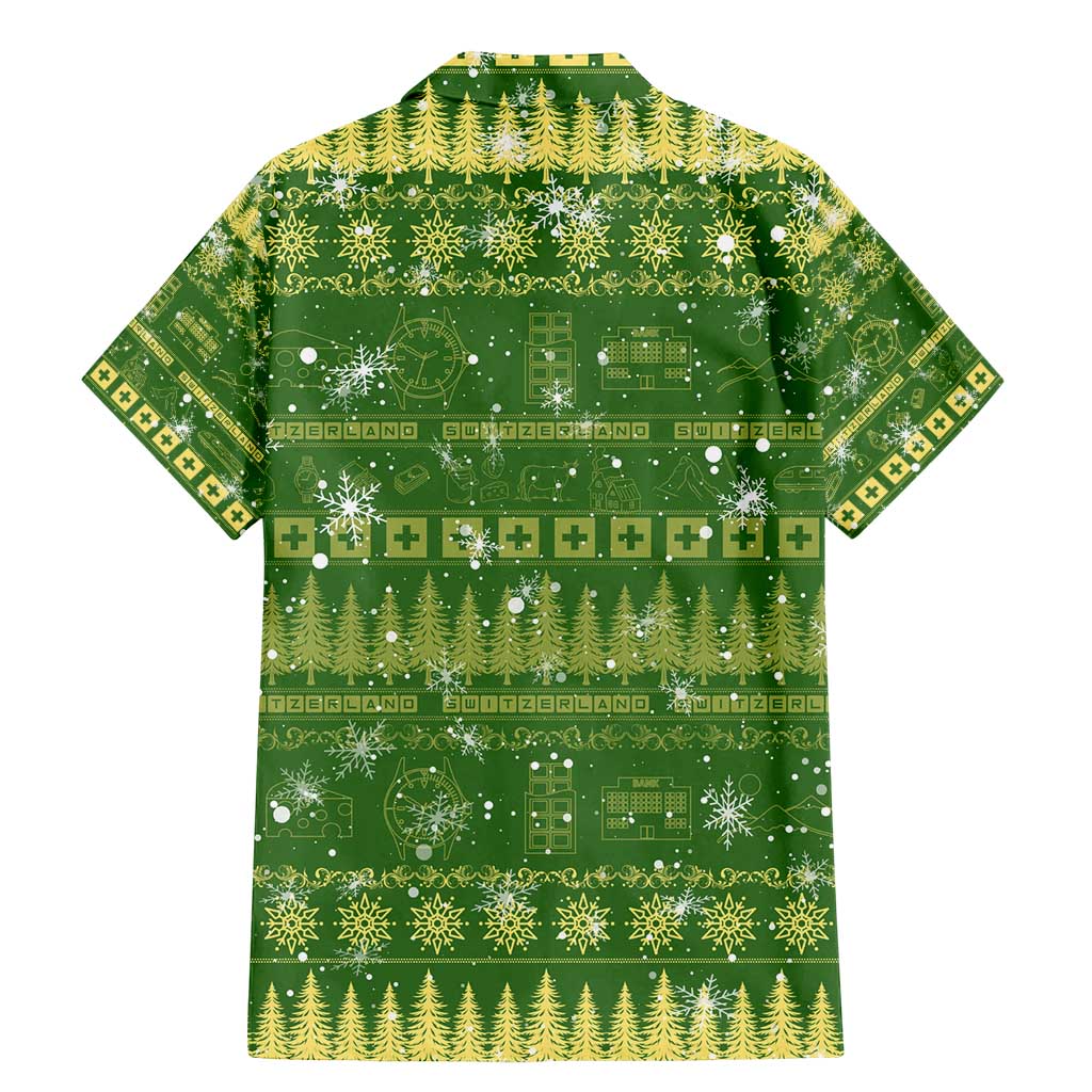 Merry Christmas Switzerland Family Matching Mermaid Dress and Hawaiian Shirt Xmas Travel Map - Wonder Print Shop