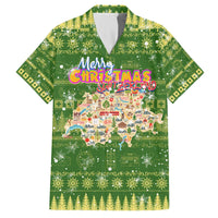 Merry Christmas Switzerland Family Matching Off The Shoulder Long Sleeve Dress and Hawaiian Shirt Xmas Travel Map - Wonder Print Shop