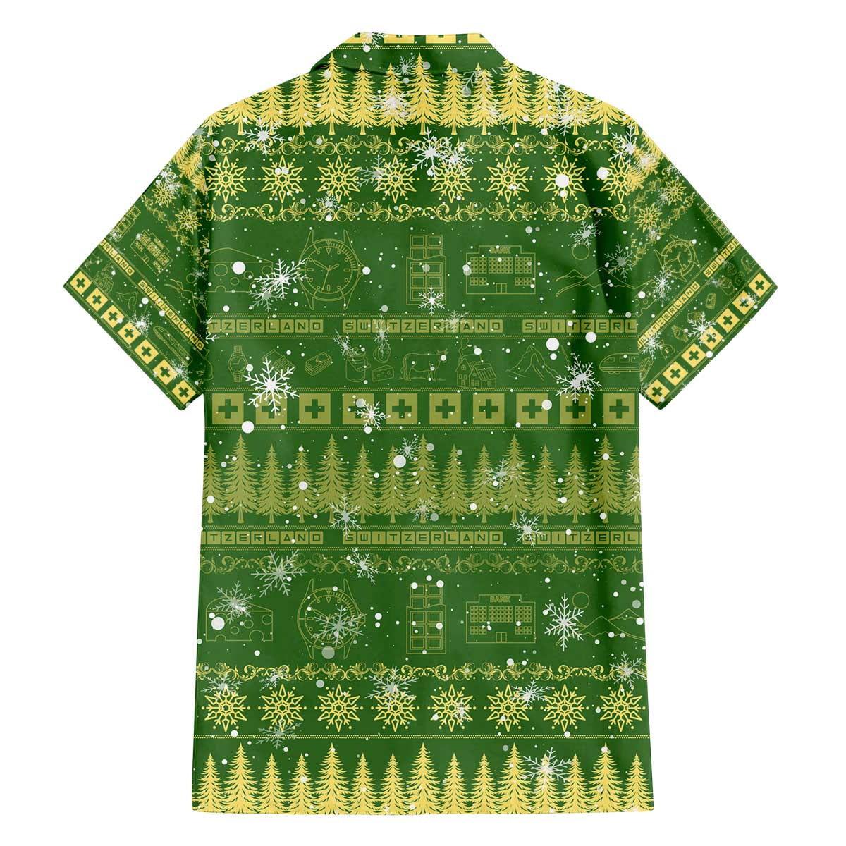 Merry Christmas Switzerland Family Matching Off The Shoulder Long Sleeve Dress and Hawaiian Shirt Xmas Travel Map - Wonder Print Shop