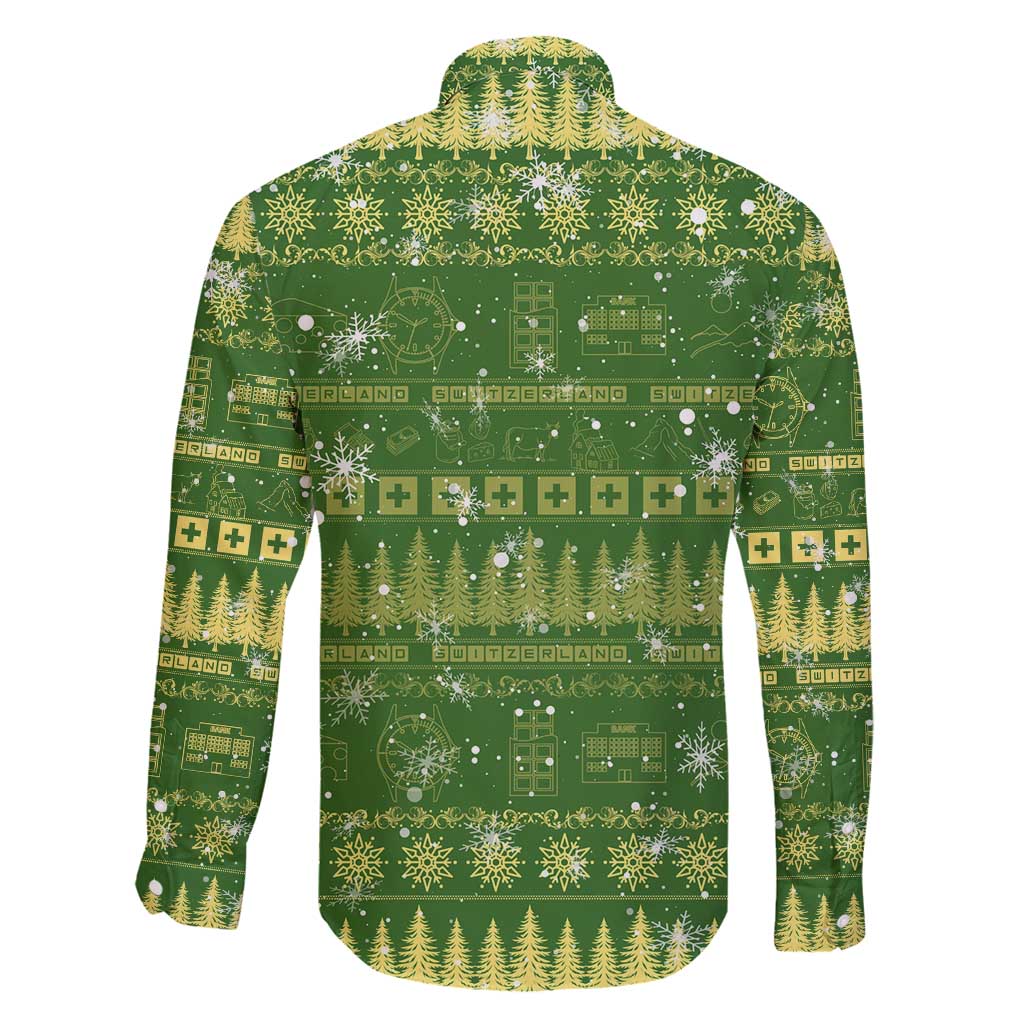 Merry Christmas Switzerland Family Matching Off Shoulder Maxi Dress and Hawaiian Shirt Xmas Travel Map - Wonder Print Shop